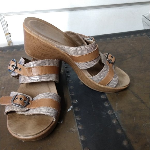 Dansko Sophie Brown Slide W/Double Strap Sandal Size 39 - Picture 1 of 9